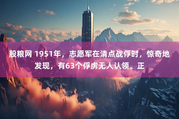 股粮网 1951年，志愿军在清点战俘时，惊奇地发现，有63个俘虏无人认领。正