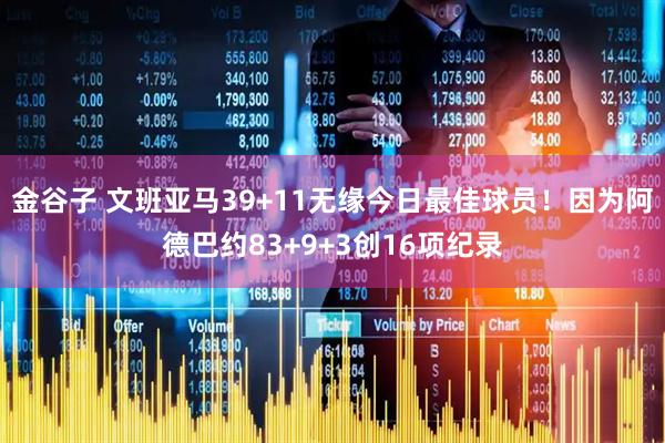 金谷子 文班亚马39+11无缘今日最佳球员！因为阿德巴约83+9+3创16项纪录