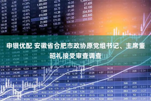 申银优配 安徽省合肥市政协原党组书记、主席董昭礼接受审查调查